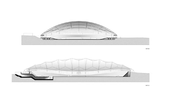 best365建筑图纸：剖面图中的大跨度体育场(图3)