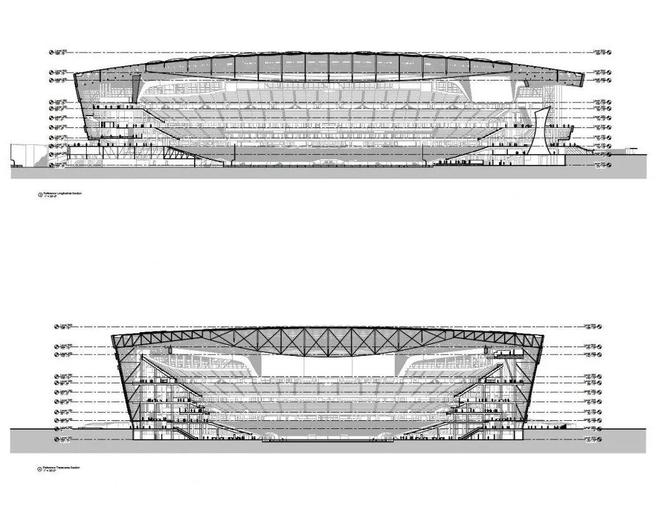 best365建筑图纸：剖面图中的大跨度体育场(图4)